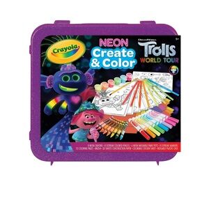 CRAYOLA Trolls Neon Create & Color Art Set, 70+ Pieces - New in Box